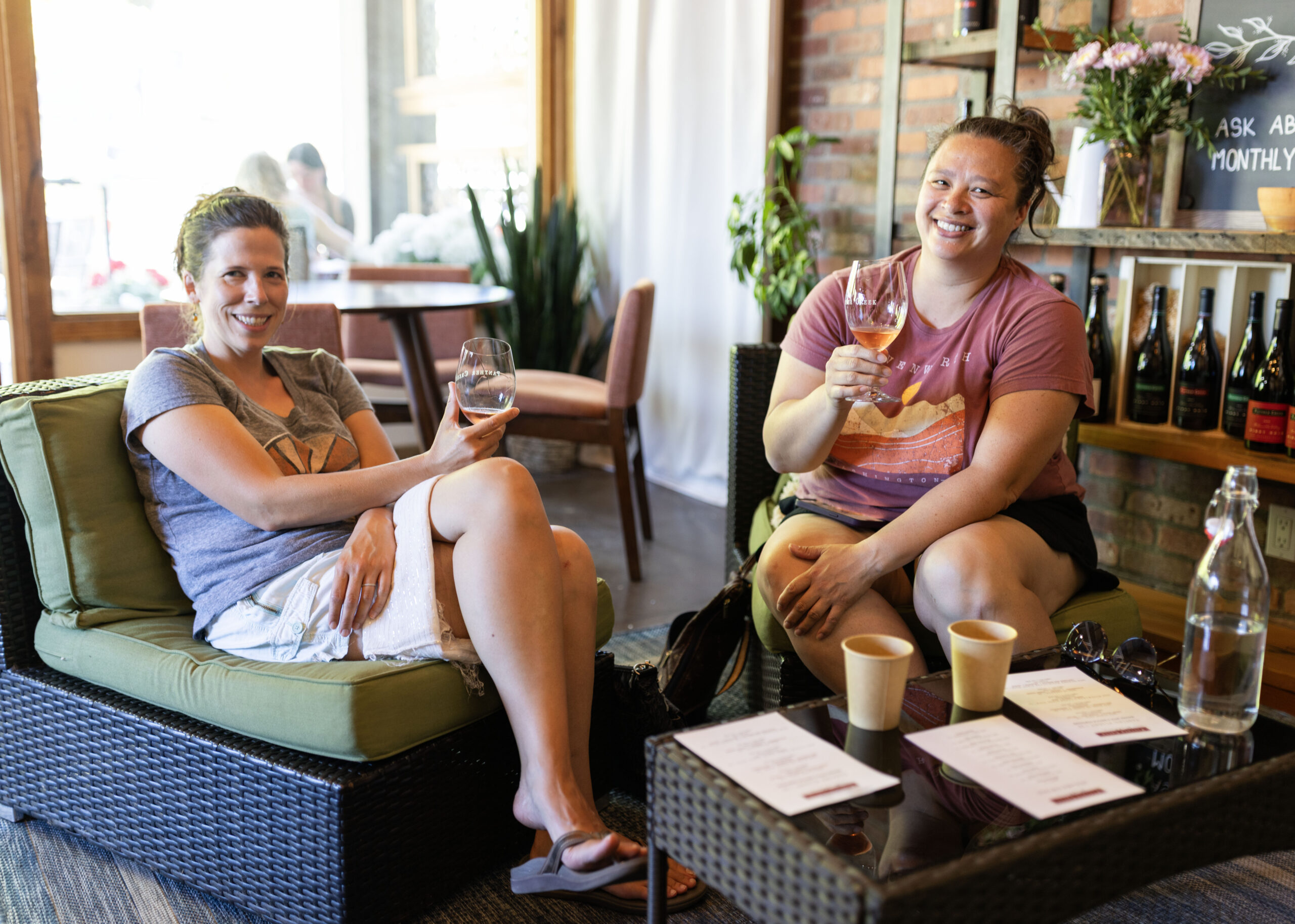 Guests enjoying panther creek's tasting room